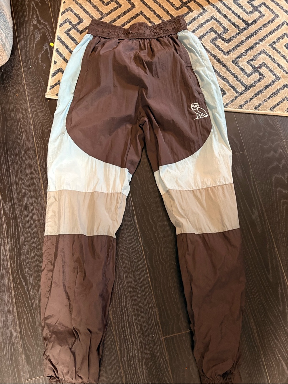 OVO women’s Colorblock Brown and Light Blue Track Pants
